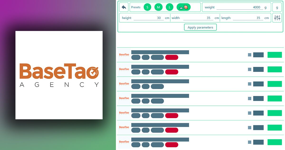 BaseTao shipping calculator
